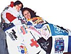 Daughters with T-Shirt Quilts